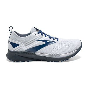 Brooks Ricochet 3 Mens Road Running Shoes White/Grey/Blue | USA-NHF124063